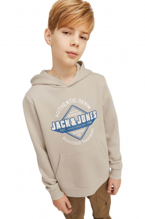 Hanorac JACK &JONES Logo Sweat Hood JNR - 12258823-Moonbeam [3]