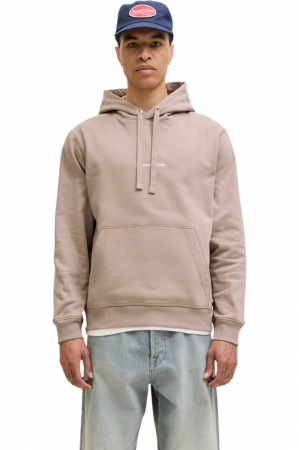 BĂRBAŢI - Hanorac JACK &JONES Norrebro EMB Hood - 12282861-Mocha Meringue