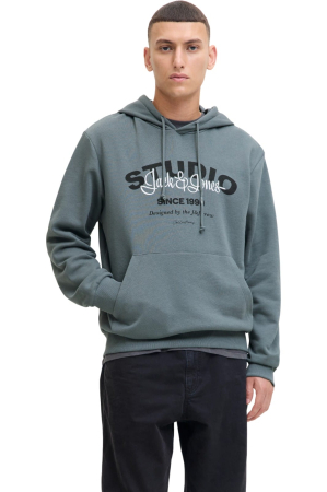 BĂRBAŢI - Hanorac JACK &JONES Yuki Sweat Hood BF - 12278611-Stormy Weather