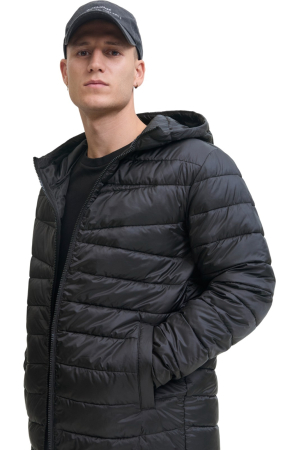 Jacheta JACK &JONES West Light Puffer Hood - 12283196-Black [2]