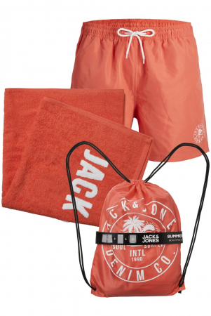 Shorturi de baie - Set inot JACK &JONES Beach Pack - 12249449-Hot Coral