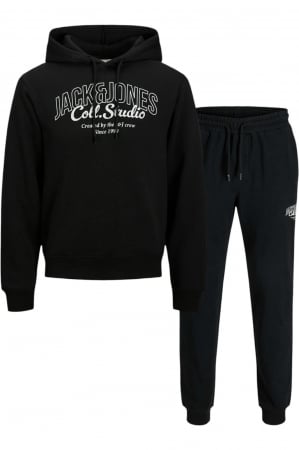 BĂRBAŢI - Trening JACK &JONES Makoto Sweat Hood Set Mp - 12287655-Black