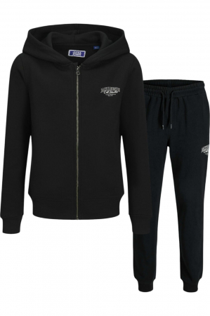 ÎMBRĂCĂMINTE - Trening JACK &JONES Makoto Zip Hood Set JNR - 12287813-Black