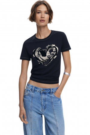 TRICOURI - Tricou Desigual Letter Core - 25WWTK04-2000