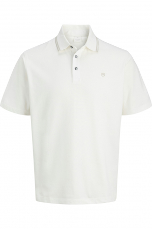 BĂRBAŢI - Tricou JACK &JONES Alex Polo SS25 - 12286338-Cloud Dancer
