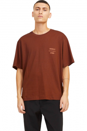 BĂRBAŢI - Tricou JACK &JONES Austin Font - 12277896-Brandy