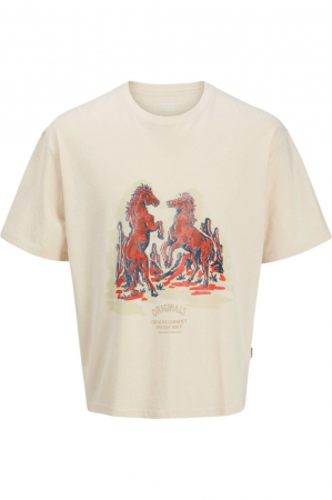 ÎMBRĂCĂMINTE - Tricou JACK &JONES Austin Rodeo - 12277897-Ecru