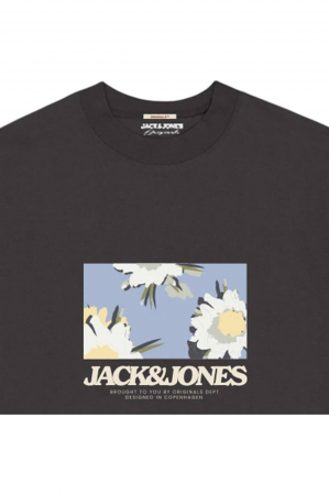 Tricou JACK &JONES Avira AOP Crew - 12281811-Black [1]