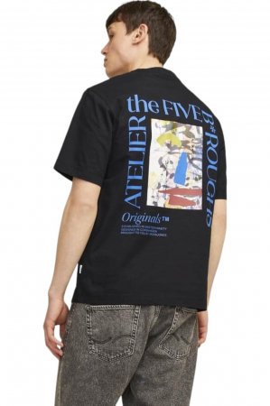 Tricou JACK &JONES Brooklyn Graphic Back - 12262503-Black [1]