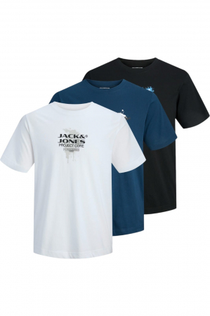 BĂRBAŢI - Tricou JACK &JONES Condor Set 3 bucati - 12291396-Bright White