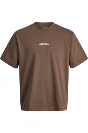 ÎMBRĂCĂMINTE - Tricou JACK &JONES Cover Script Back PLS - 12288178-Seal Brown