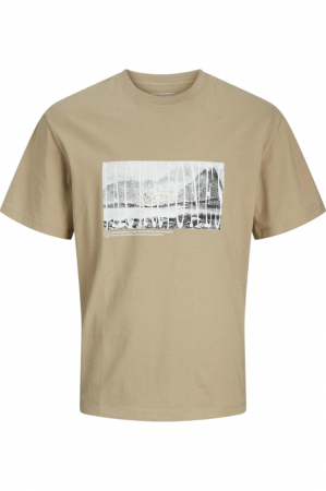 BĂRBAŢI - Tricou JACK &JONES Frederiksberg Margate Photo - 12265644-Silver Sage