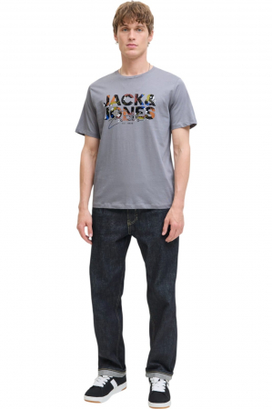 Tricou JACK &JONES Geplas Crew - 12278523-Ultimate Grey [3]