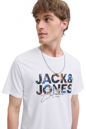 Tricou JACK &JONES Geplas Crew - 12278523-White [2]