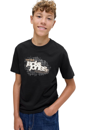 Tricou JACK &JONES Grid Branding JNR - 12288652-Black [2]