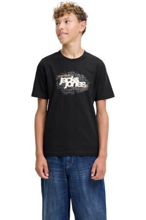 NOUTĂŢI - Tricou JACK &JONES Grid Branding JNR - 12288652-Black