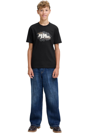 Tricou JACK &JONES Grid Branding JNR - 12288652-Black [3]