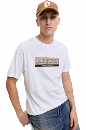 Tricou JACK &JONES Inwood Block Branding - 12283628-Bright White [2]