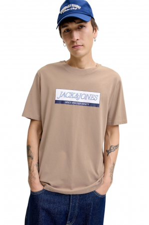 Tricou JACK &JONES Inwood Block Branding - 12283628-Mocha Meringue [2]