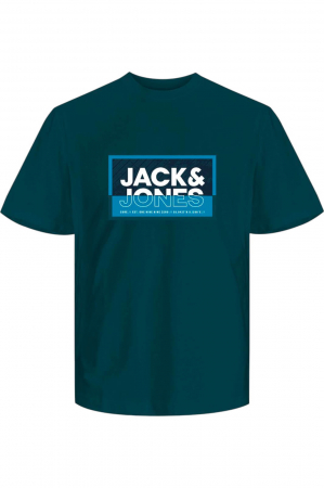 BĂRBAŢI - Tricou JACK &JONES Logan Summer Print - 12283825-Deep Teal