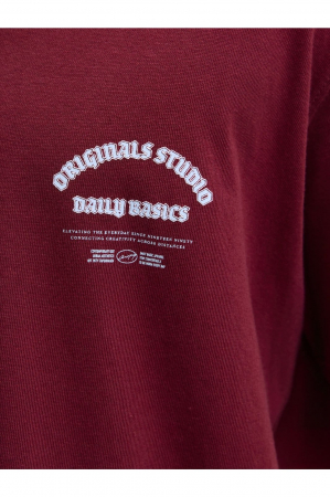 Tricou JACK &JONES Meadows Typo - 12283848-Tibetan Red [2]