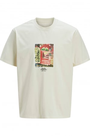BĂRBAŢI - Tricou JACK &JONES Paros Graphics Front - 12273494-Antique White