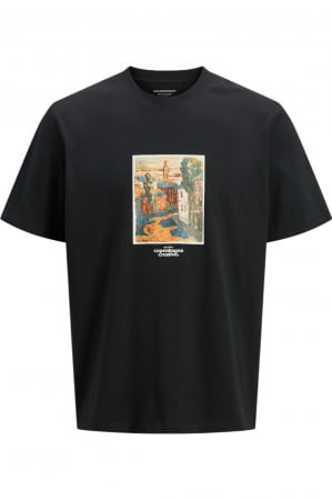 BĂRBAŢI - Tricou JACK &JONES Paros Graphics Front - 12273494-Black