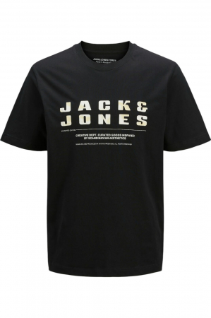 ÎMBRĂCĂMINTE - Tricou JACK &JONES Recharge Front - 12274716-Black