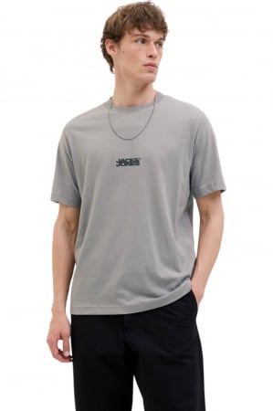 BĂRBAŢI - Tricou JACK &JONES Sago Logo Slub - 12276524-Gray Flannel