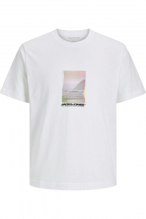 BĂRBAŢI - Tricou JACK &JONES Sago Photo Slub - 12276525-Bright White