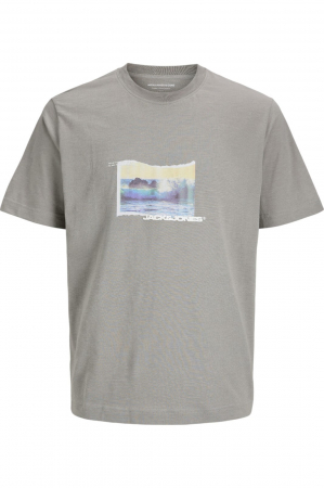 BĂRBAŢI - Tricou JACK &JONES Sago Photo Slub - 12276525-Gray Flannel