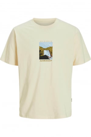 BĂRBAŢI - Tricou JACK &JONES Split Graphic Front - 12273000-Antique White