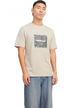 TRICOURI - Tricou JACK &JONES Tarmac Camo Front - 12273239-Pure Cashmere