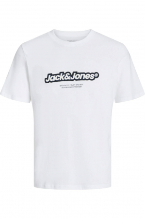 TRICOURI - Tricou JACK &JONES Vesterbro Newton Brand - 12265740-Bright White