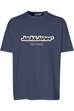 ÎMBRĂCĂMINTE - Tricou JACK &JONES Vesterbro Newton Brand - 12265740-Nightshadow BlueS