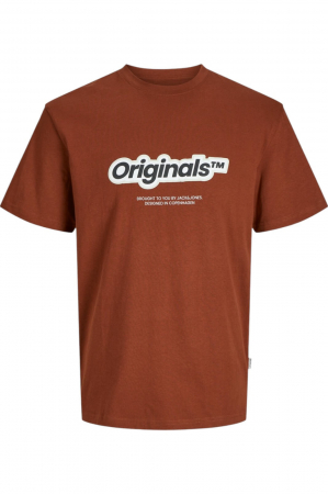 BĂRBAŢI - Tricou JACK &JONES Vesterbro Newton Brand Scan - 12265740-Brandy BrownS