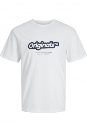 BĂRBAŢI - Tricou JACK &JONES Vesterbro Newton Brand Scan - 12265740-Bright WhiteS
