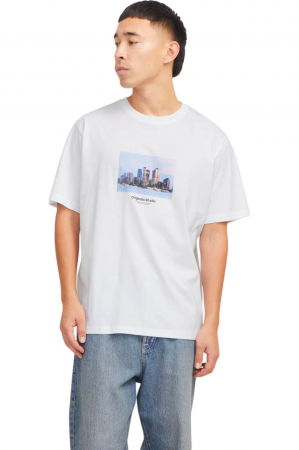 TRICOURI - Tricou JACK &JONES Vesterbro Picture SS25 - 12250421-Bright White