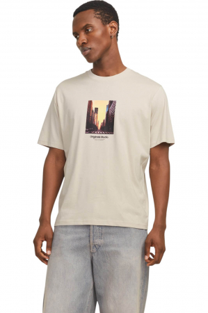 ÎMBRĂCĂMINTE - Tricou JACK &JONES Vesterbro Picture SS25 - 12250421-Moonbeam