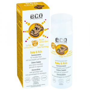 PROTECŢIE SOLARĂ BIO - Cremă bio de protecţie solară FPS45 pentru bebeluşi şi copii Eco Cosmetics