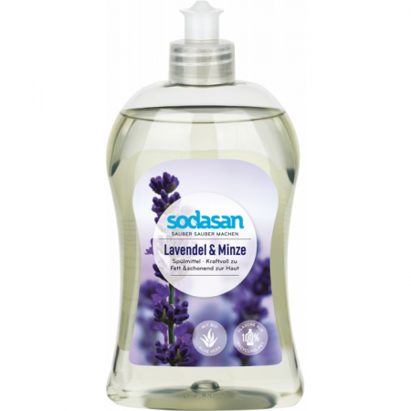 DETERGENŢI BIO - Detergent ecologic lichid de vase cu lavandă și mentă Sodasan