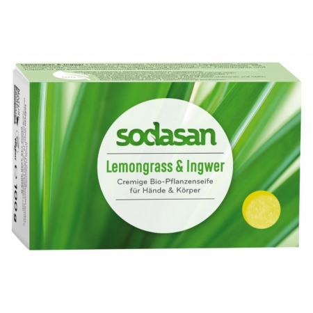 Săpunuri solide - Săpun bio cream Lemongrass Ghimbir Sodasan