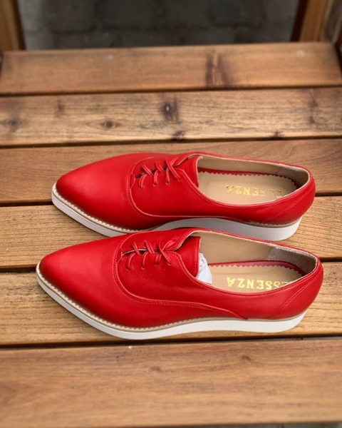 Pantofi oxford, din piele naturala rosie [3]