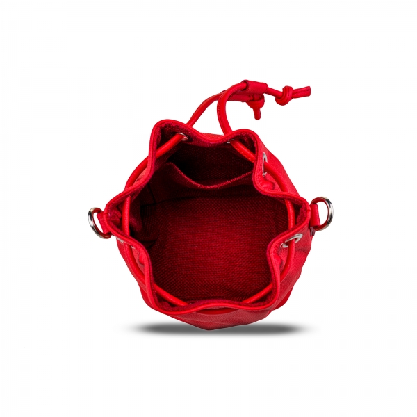 Poseta Kristy mini bucket  din piele naturala rosie [5]