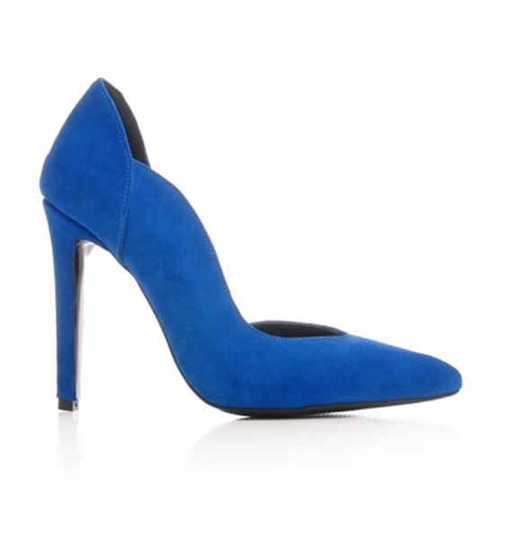 Pantofi stiletto, cu decupaj interior, din piele albatru intens [1]