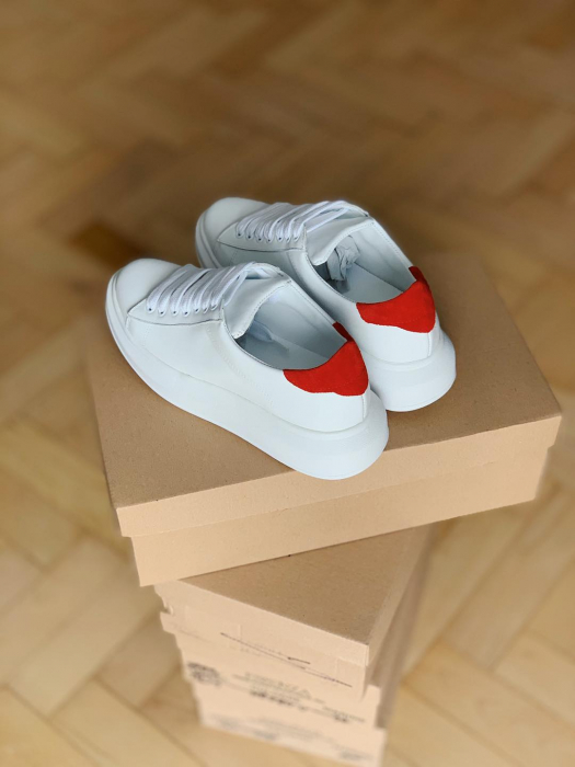 C127 sneakers white, red suede [2]