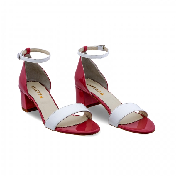 Sandale din piele lacuita alba si rosu visie [2]