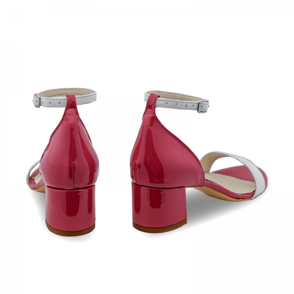 Sandale din piele lacuita alba si rosu visie [3]