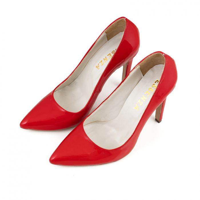 Pantofi Stiletto din piele lacuita rosie [3]