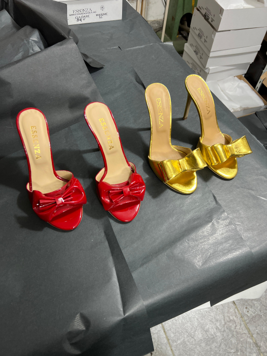 Sandale cu toc ultra thin stiletto din piele rosie lacuita [1]